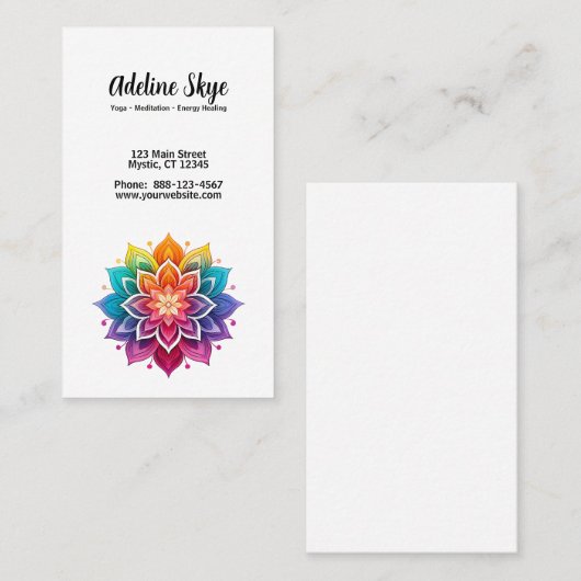 Mandala ontwerp in levendige kleuren visitekaartje (Voorkant / Achterkant)