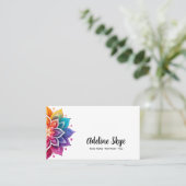 Mandala ontwerp in levendige kleuren visitekaartje (Staand voorkant)