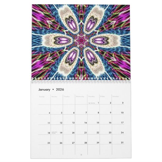 Mandala-ontwerp Kalender (Jan 2026)