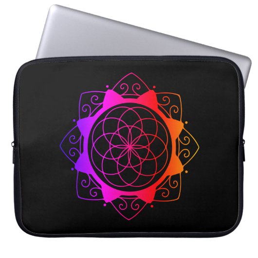 Mandala ontwerp laptophoes laptop sleeve (Voorkant)