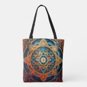  Mandala-ontwerp met geometrische patronen Tote Bag (Achterkant)