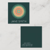 Mandala ontwerp moderne, stijlvolle creatieve indu vierkante visitekaartje (Voorkant / Achterkant)