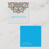 Mandala ontwerp moderne, stijlvolle creatieve indu vierkante visitekaartje (Voorkant / Achterkant)