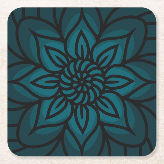 Mandala ontwerp papier coaster kartonnen onderzetters (Voorkant)