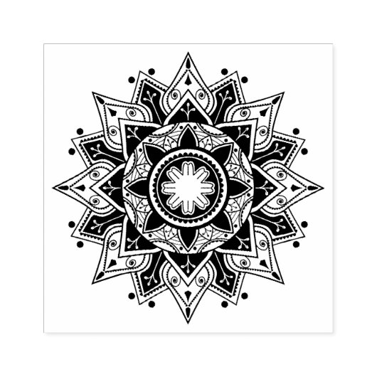 Mandala ontwerp rubberen stempel (Afrduk)