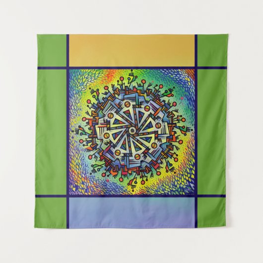 Mandala-ontwerpset van vloermatten wandkleed (Voorkant)