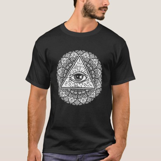 Mandala oog van Horus Lazy Halloween Costume Scary T-shirt (Voorkant)