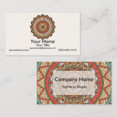 Mandala op crème visitekaartje (Voorkant / Achterkant)