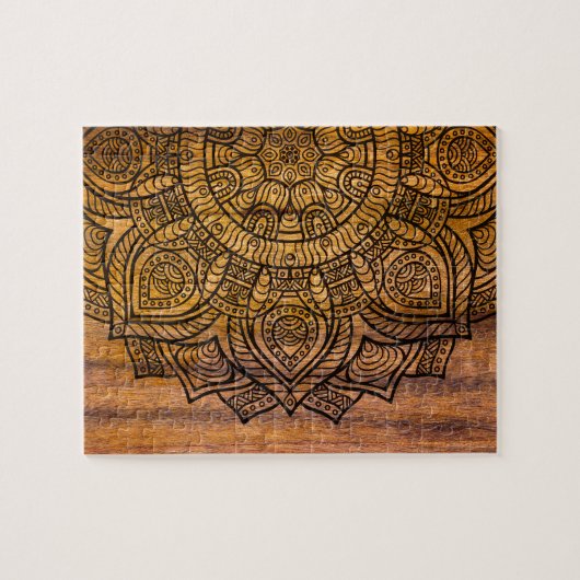 Mandala op hout legpuzzel (Horizontaal)