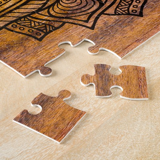 Mandala op hout legpuzzel (Zijkant)