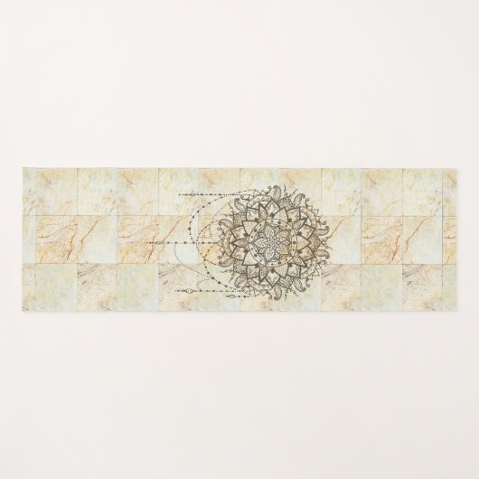 Mandala op Marble Yogamat (Voorkant (horizontaal))