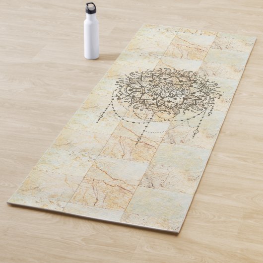 Mandala op Marble Yogamat (In situ)