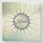  Mandala op mijnglas Stenen Onderzetter (Voorkant)