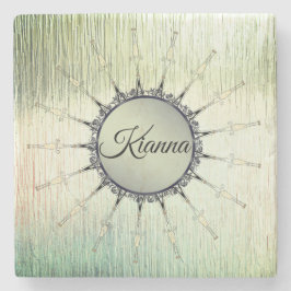 Mandala op mijnglas Stenen Onderzetter