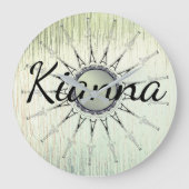 Mandala op Minty Glass gepersonaliseerd Grote Klok (Voorkant)