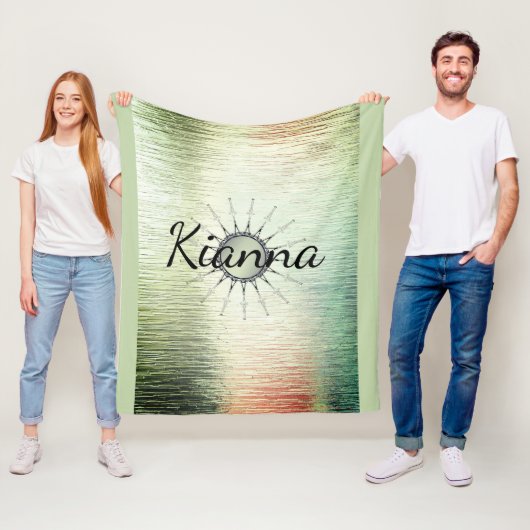  Mandala op Ombre Green gepersonaliseerd Fleece Deken (In situ)