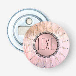 Mandala op peky roze glas Button Flesopener