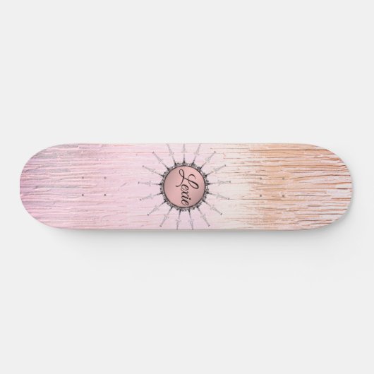  Mandala op peky roze glas Persoonlijk Skateboard (Horizontaal)
