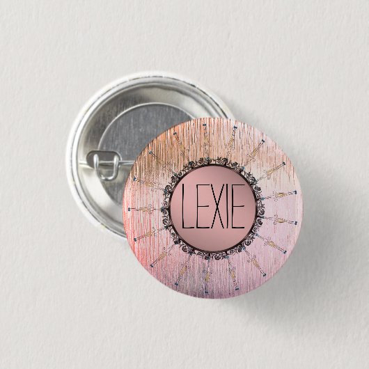 Mandala op peky roze glas Ronde Button 3,2 Cm (Voorkant /achterkant)