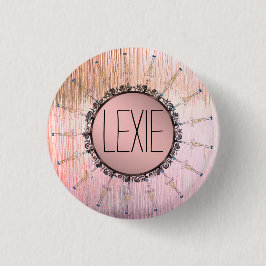 Mandala op peky roze glas Ronde Button 3,2 Cm