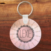 Mandala op peky roze glas Sleutelhanger (Voorkant)