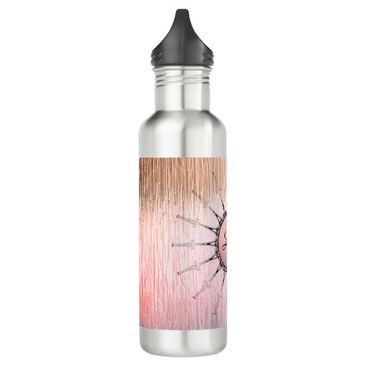  Mandala op peky roze glas Waterfles (Links)