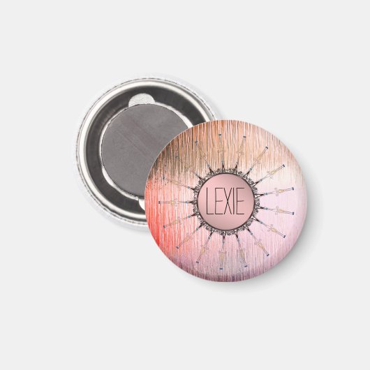  Mandala op Pink Frosted Glass Custom Magneet (Voorkant / Achterkant)