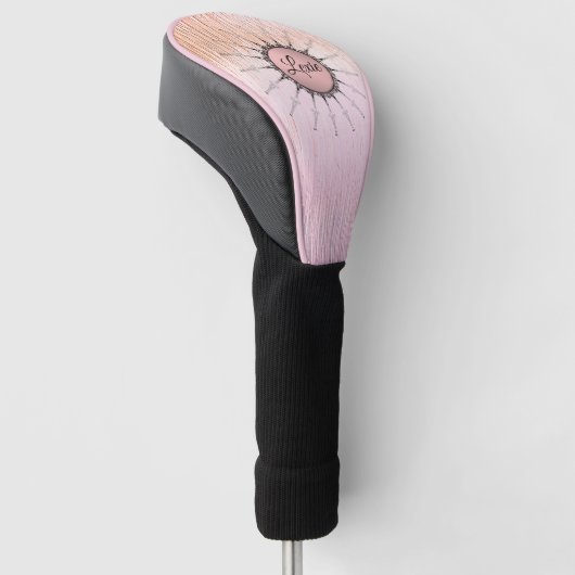 Mandala op Roze Frosted Glass Gepersonaliseerd Golfheadcover (Schuin)