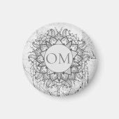 Mandala op Silver Marble Magneet (Voorkant)