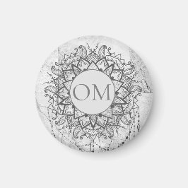 Mandala op Silver Marble Magneet