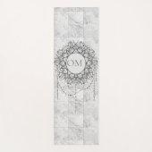 Mandala op Silver Marble Yoga Mat (Voorkant)