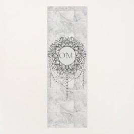 Mandala op Silver Marble Yoga Mat