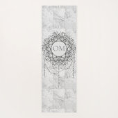 Mandala op Silver Marble Yoga Mat (Achterkant)