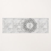 Mandala op Silver Marble Yoga Mat (Voorkant (horizontaal))