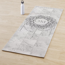Mandala op Silver Marble Yoga Mat