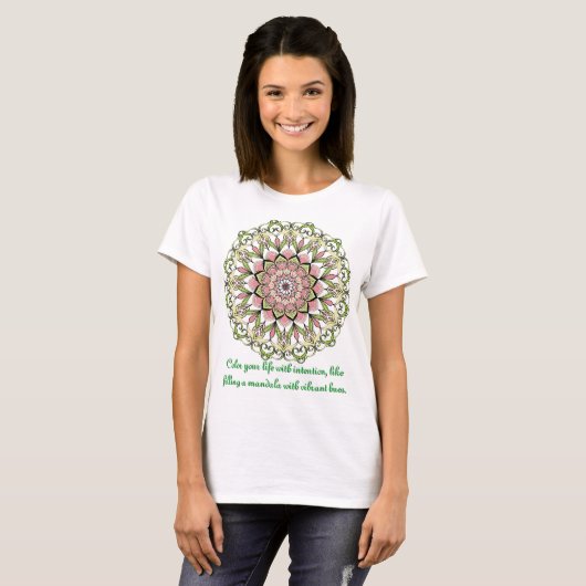 Mandala op T-shirt (Voorkant volledig)