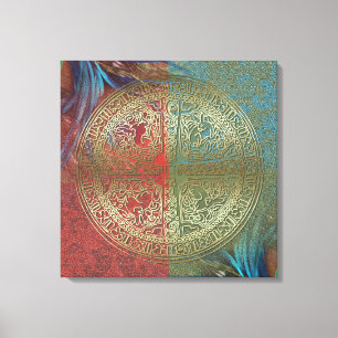 Mandala op veren - omwikkeld canvas