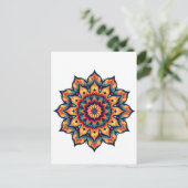 Mandala op wit briefkaart (Staand voorkant)