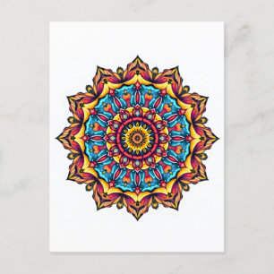 Mandala op wit briefkaart