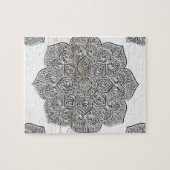 Mandala op wit hout legpuzzel (Horizontaal)