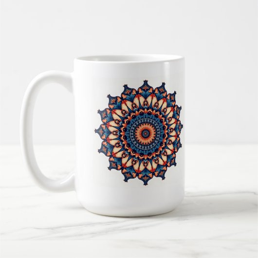 Mandala op wit koffiemok (Links)