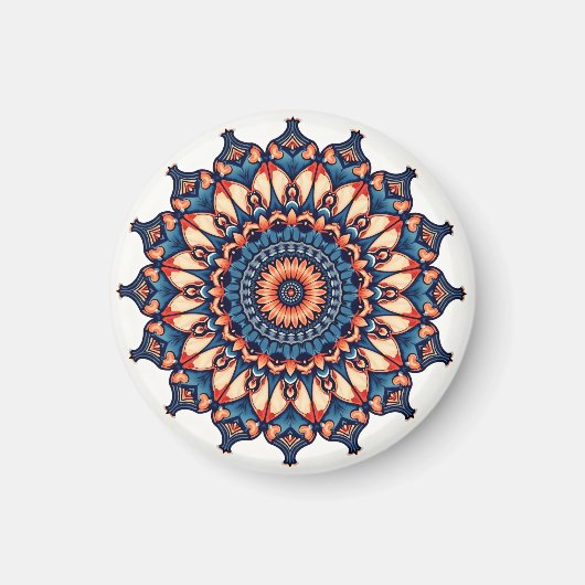 Mandala op wit magneet (Voorkant)