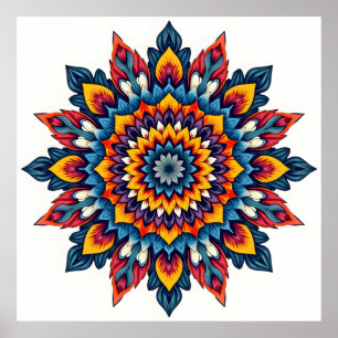 Mandala op wit poster