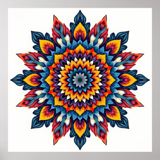 Mandala op wit poster (Voorkant)