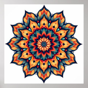 Mandala op wit poster