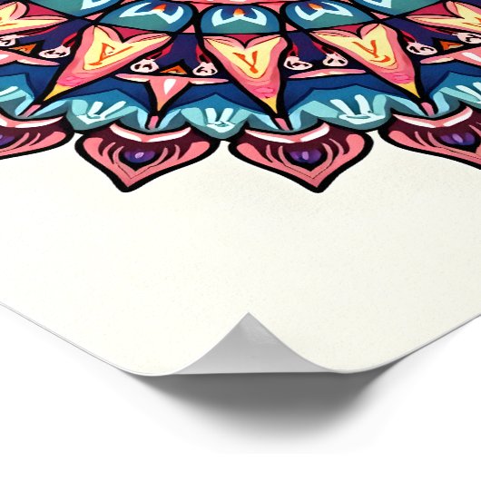 Mandala op wit poster (Hoek)