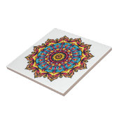 Mandala op wit tegeltje (Zijkant)