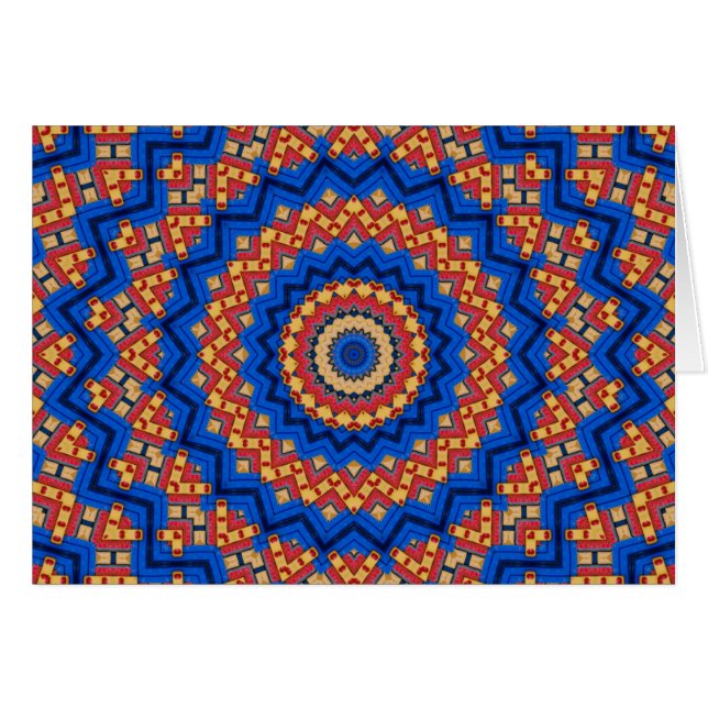 Mandala oranje blauw (Voorkant Horizontaal)