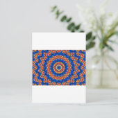 Mandala oranje blauw briefkaart (Staand voorkant)