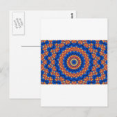 Mandala oranje blauw briefkaart (Voorkant / Achterkant)